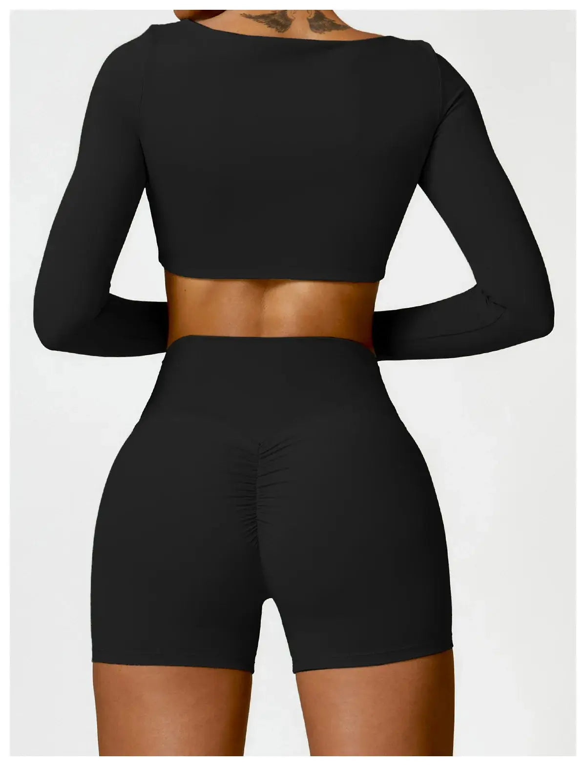 Ctenkevet Long sleeve Shirt Sports Set Women Fitness Yoga Suit Crop Top High Waist Gym Set Women Quick-Dry 2Pcs Yoga Clothes dermacollagene.com