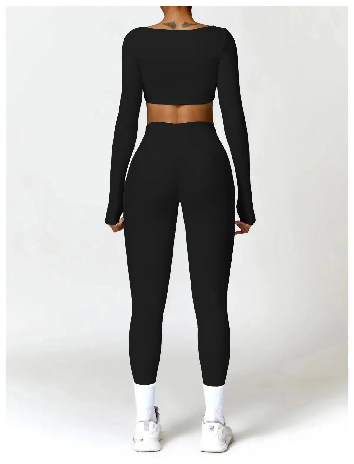 Ctenkevet Long sleeve Shirt Sports Set Women Fitness Yoga Suit Crop Top High Waist Gym Set Women Quick-Dry 2Pcs Yoga Clothes dermacollagene.com