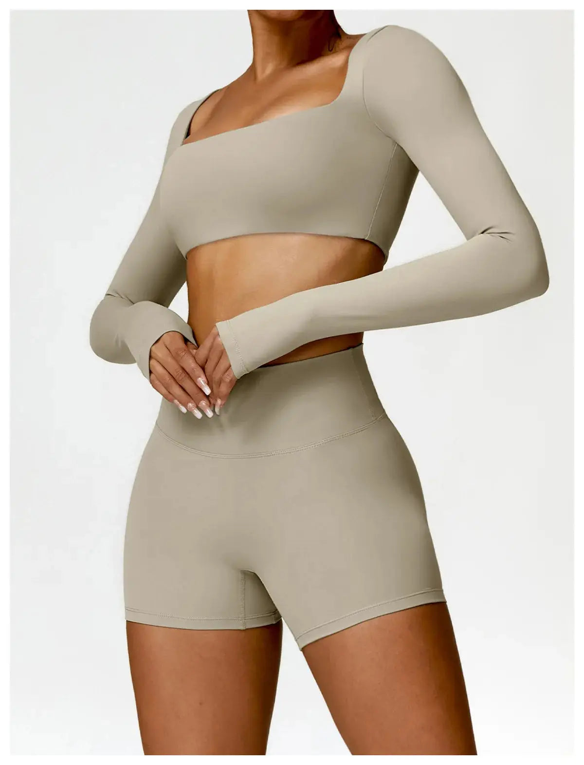 Ctenkevet Long sleeve Shirt Sports Set Women Fitness Yoga Suit Crop Top High Waist Gym Set Women Quick-Dry 2Pcs Yoga Clothes dermacollagene.com