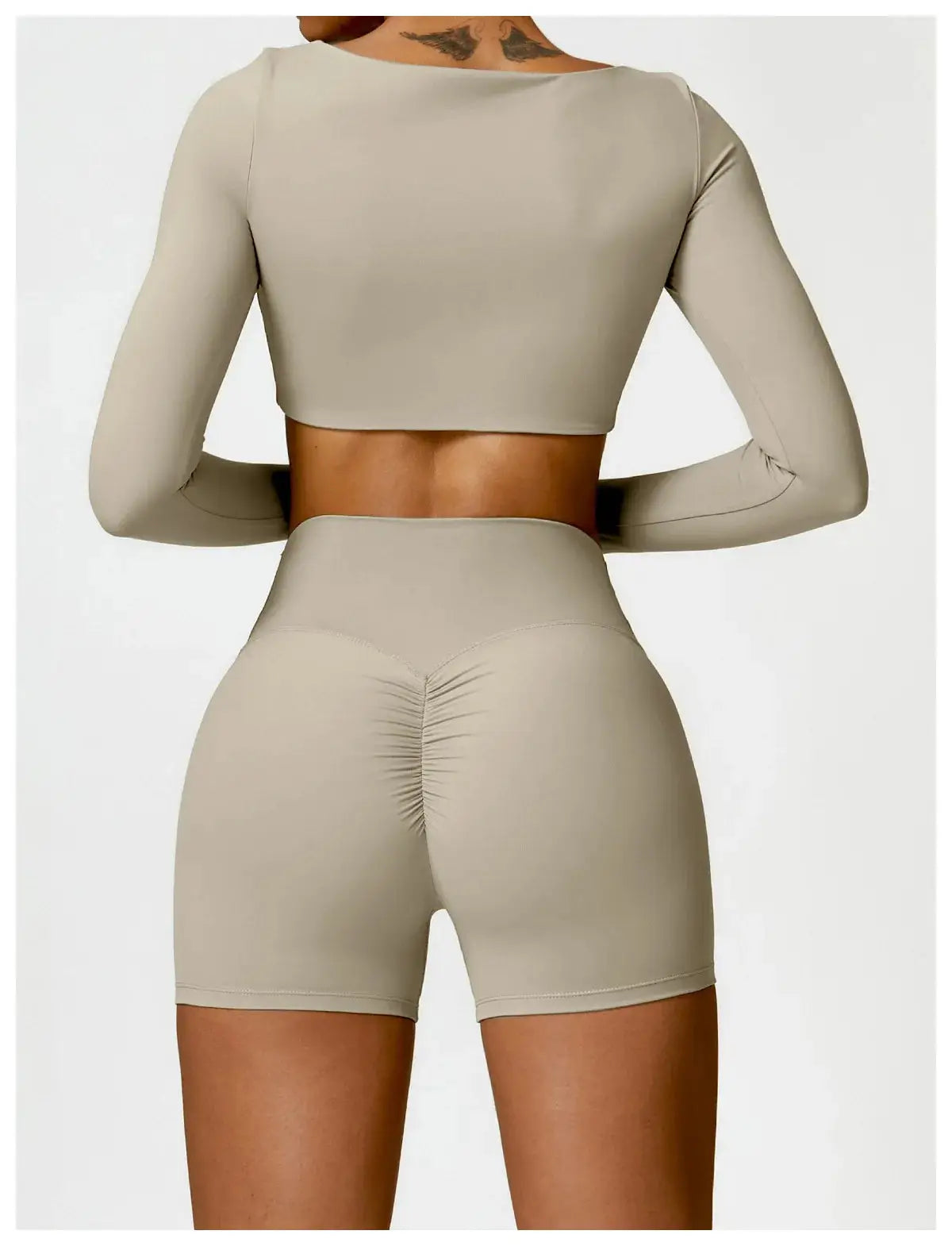 Ctenkevet Long sleeve Shirt Sports Set Women Fitness Yoga Suit Crop Top High Waist Gym Set Women Quick-Dry 2Pcs Yoga Clothes dermacollagene.com