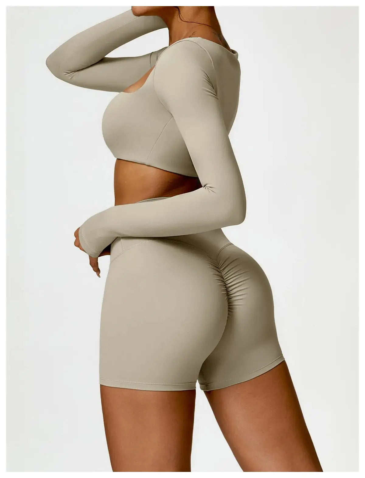 Ctenkevet Long sleeve Shirt Sports Set Women Fitness Yoga Suit Crop Top High Waist Gym Set Women Quick-Dry 2Pcs Yoga Clothes dermacollagene.com