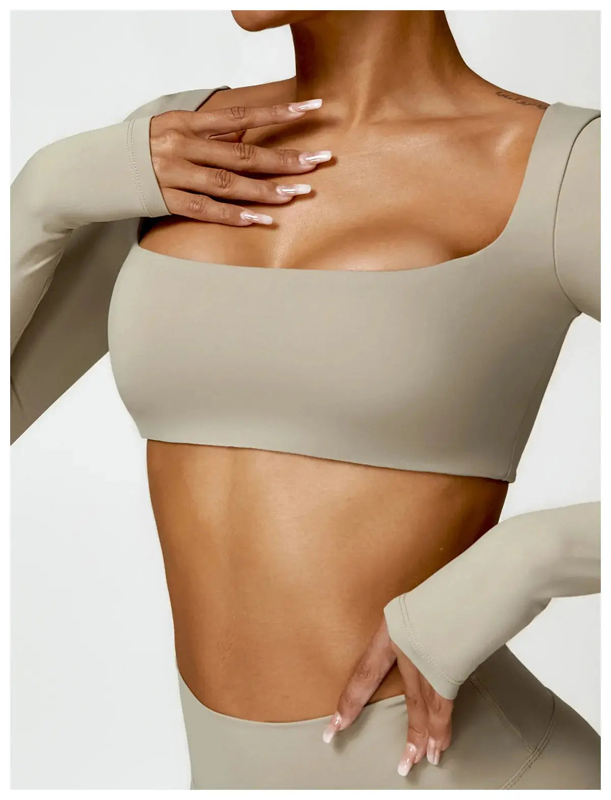 Ctenkevet Long sleeve Shirt Sports Set Women Fitness Yoga Suit Crop Top High Waist Gym Set Women Quick-Dry 2Pcs Yoga Clothes dermacollagene.com