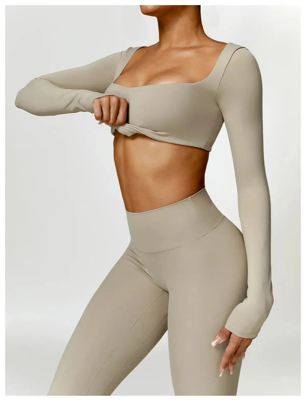 Ctenkevet Long sleeve Shirt Sports Set Women Fitness Yoga Suit Crop Top High Waist Gym Set Women Quick-Dry 2Pcs Yoga Clothes dermacollagene.com