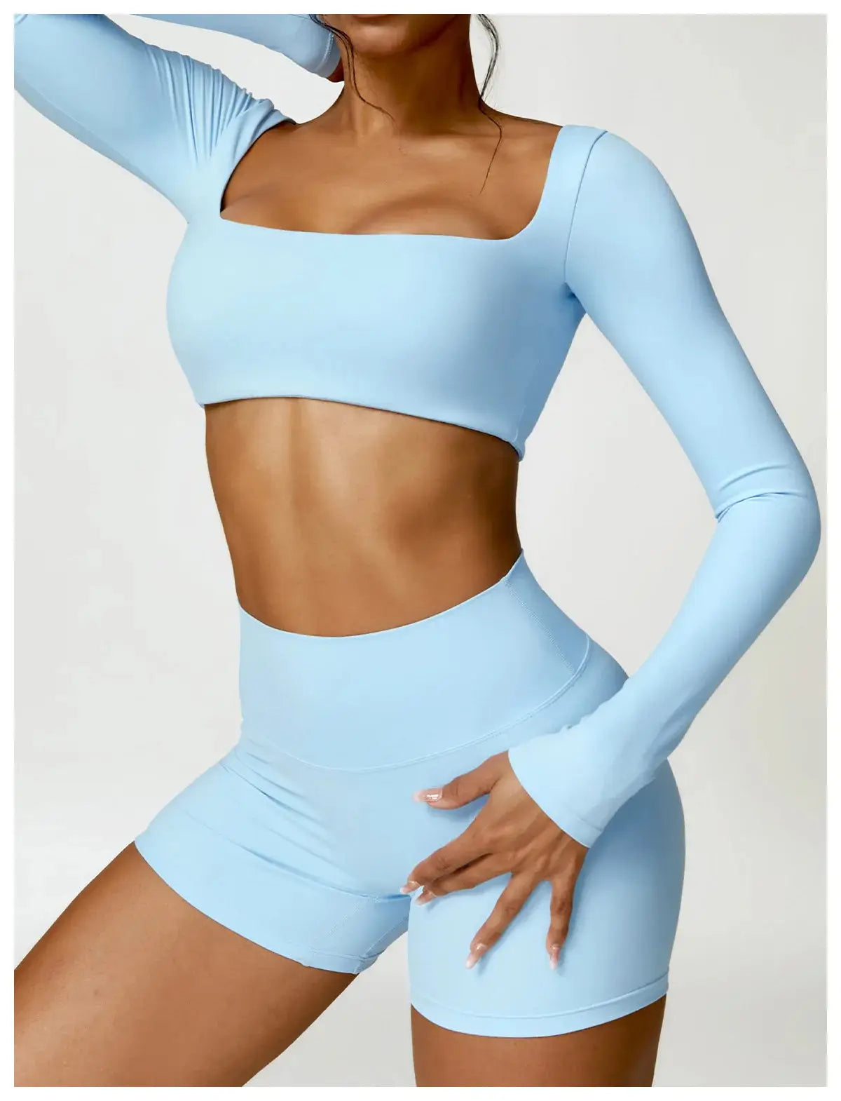 Ctenkevet Long sleeve Shirt Sports Set Women Fitness Yoga Suit Crop Top High Waist Gym Set Women Quick-Dry 2Pcs Yoga Clothes dermacollagene.com