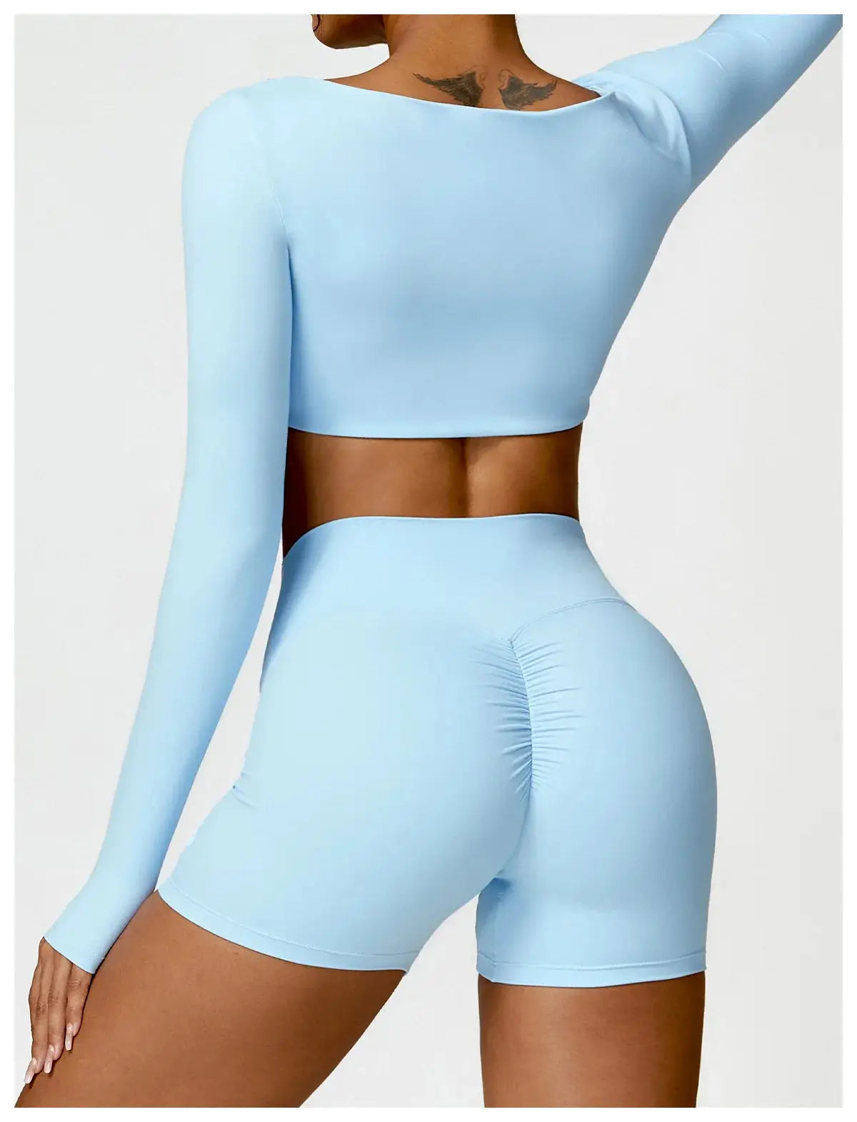 Ctenkevet Long sleeve Shirt Sports Set Women Fitness Yoga Suit Crop Top High Waist Gym Set Women Quick-Dry 2Pcs Yoga Clothes dermacollagene.com
