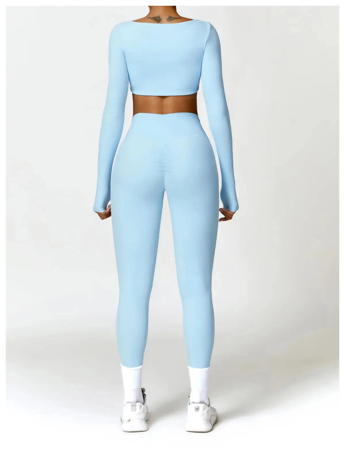Ctenkevet Long sleeve Shirt Sports Set Women Fitness Yoga Suit Crop Top High Waist Gym Set Women Quick-Dry 2Pcs Yoga Clothes dermacollagene.com