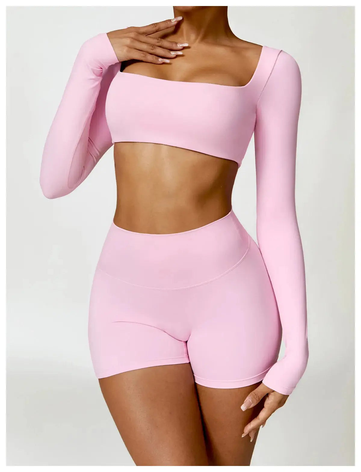 Ctenkevet Long sleeve Shirt Sports Set Women Fitness Yoga Suit Crop Top High Waist Gym Set Women Quick-Dry 2Pcs Yoga Clothes dermacollagene.com