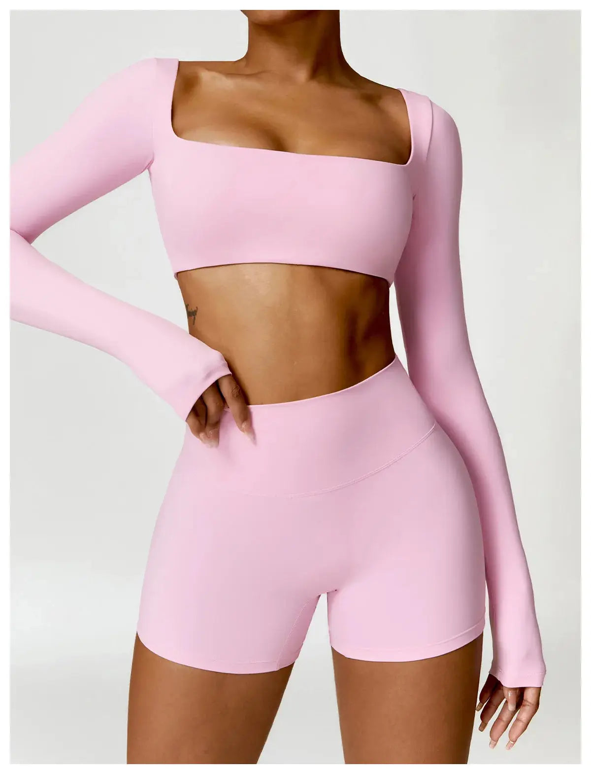 Ctenkevet Long sleeve Shirt Sports Set Women Fitness Yoga Suit Crop Top High Waist Gym Set Women Quick-Dry 2Pcs Yoga Clothes dermacollagene.com