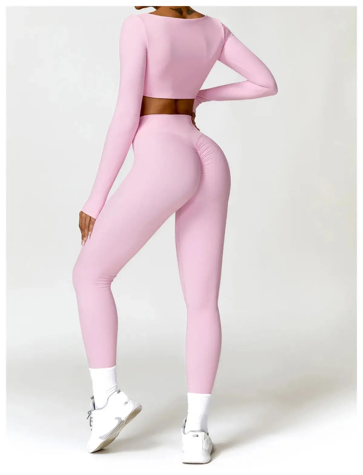 Ctenkevet Long sleeve Shirt Sports Set Women Fitness Yoga Suit Crop Top High Waist Gym Set Women Quick-Dry 2Pcs Yoga Clothes dermacollagene.com