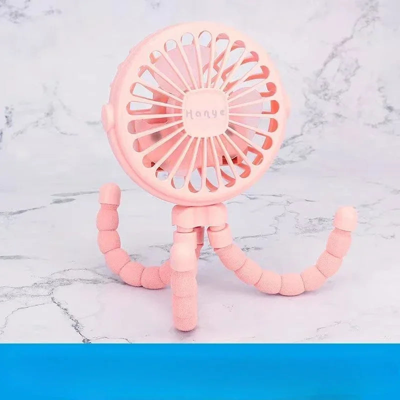 Baby Stroller Fan Hand Held Rechargeable USB Bladeless Small Folding Fans Mini Ventilator Silent Table Outdoor Cooler Neck Fan dermacollagene.com