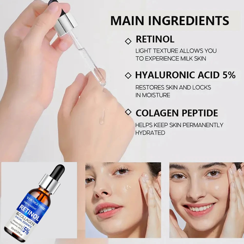 Retinol Cream Serum Combo Set Locks In Moisture Repairs Skin Smoothes Wrinkles Increases Elasticity For Younger Healthier Skin dermacollagene.com