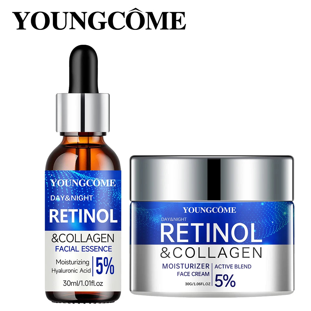 Retinol Cream Serum Combo Set Locks In Moisture Repairs Skin Smoothes Wrinkles Increases Elasticity For Younger Healthier Skin dermacollagene.com