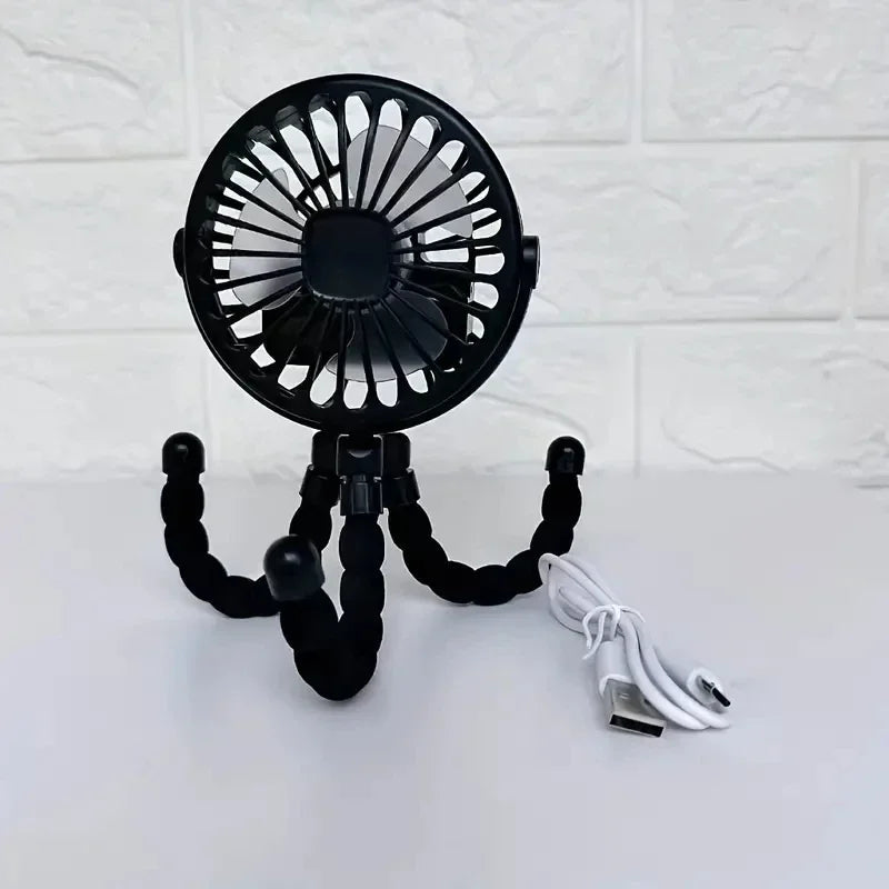 Baby Stroller Fan Hand Held Rechargeable USB Bladeless Small Folding Fans Mini Ventilator Silent Table Outdoor Cooler Neck Fan dermacollagene.com