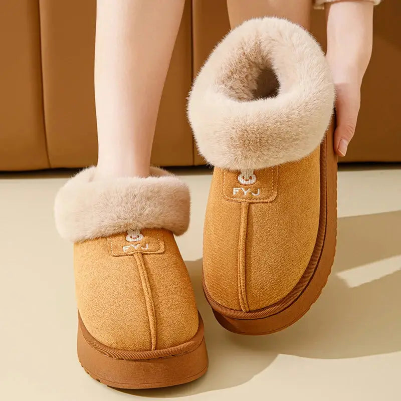 Thicked Plush Faux Fur Ankle Boots for Women Winter Thick Bottom Non-slip Cotton Boots Woman Comfort Slip-on Warm Short Botas dermacollagene.com