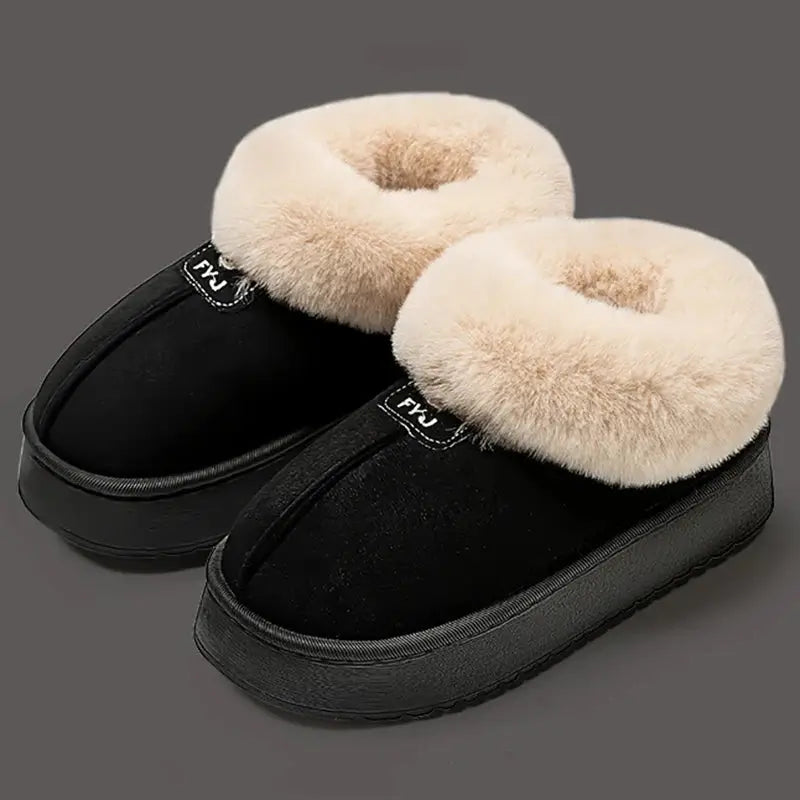 Thicked Plush Faux Fur Ankle Boots for Women Winter Thick Bottom Non-slip Cotton Boots Woman Comfort Slip-on Warm Short Botas dermacollagene.com