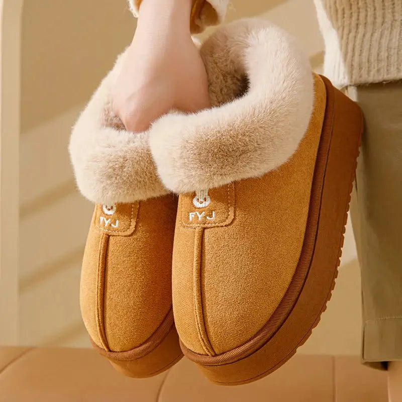 Thicked Plush Faux Fur Ankle Boots for Women Winter Thick Bottom Non-slip Cotton Boots Woman Comfort Slip-on Warm Short Botas dermacollagene.com
