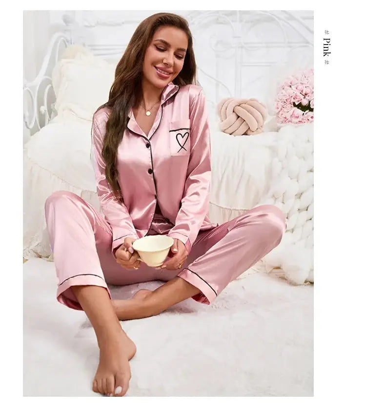 Women Pajama Set Embroidery Long Sleeve Tops with Long Pants 2 Piece Set Pj Victorian Pajama Style Sleepwear Pijama Loungewear dermacollagene.com