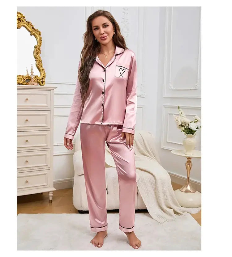 Women Pajama Set Embroidery Long Sleeve Tops with Long Pants 2 Piece Set Pj Victorian Pajama Style Sleepwear Pijama Loungewear dermacollagene.com