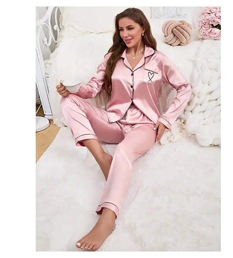Women Pajama Set Embroidery Long Sleeve Tops with Long Pants 2 Piece Set Pj Victorian Pajama Style Sleepwear Pijama Loungewear dermacollagene.com