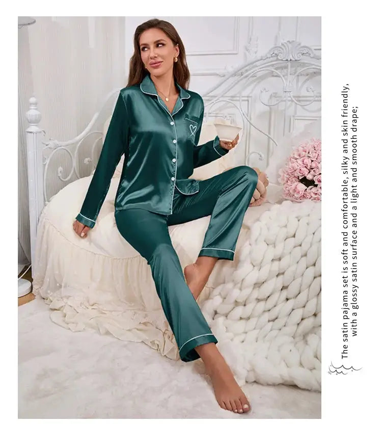 Women Pajama Set Embroidery Long Sleeve Tops with Long Pants 2 Piece Set Pj Victorian Pajama Style Sleepwear Pijama Loungewear dermacollagene.com