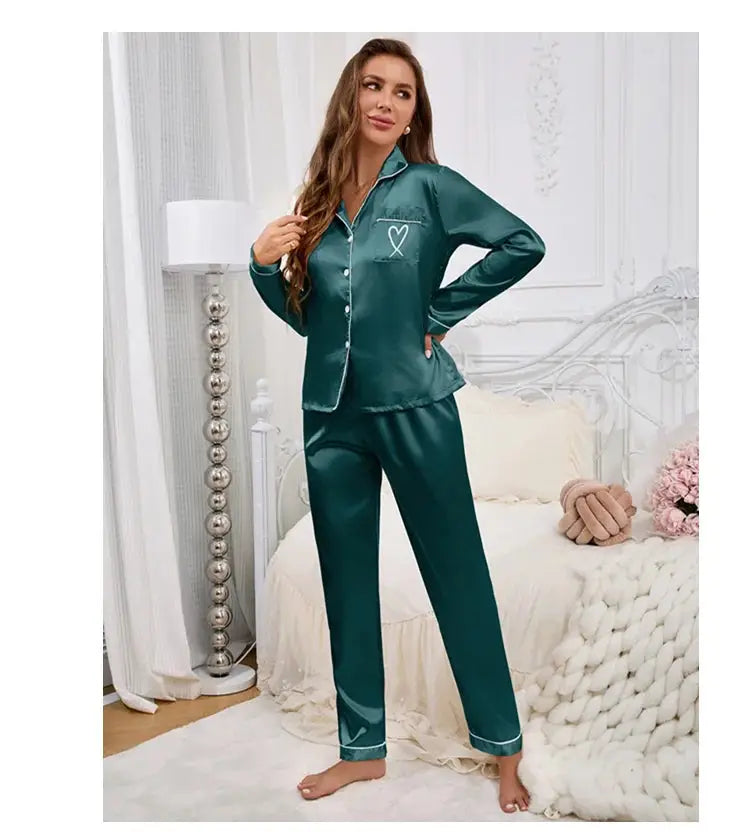 Women Pajama Set Embroidery Long Sleeve Tops with Long Pants 2 Piece Set Pj Victorian Pajama Style Sleepwear Pijama Loungewear dermacollagene.com