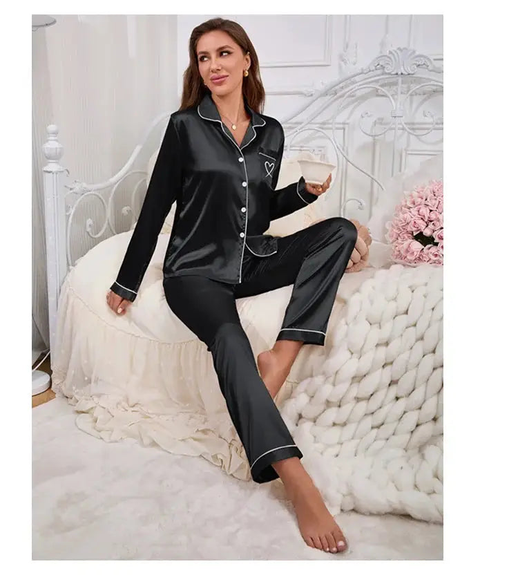 Women Pajama Set Embroidery Long Sleeve Tops with Long Pants 2 Piece Set Pj Victorian Pajama Style Sleepwear Pijama Loungewear dermacollagene.com