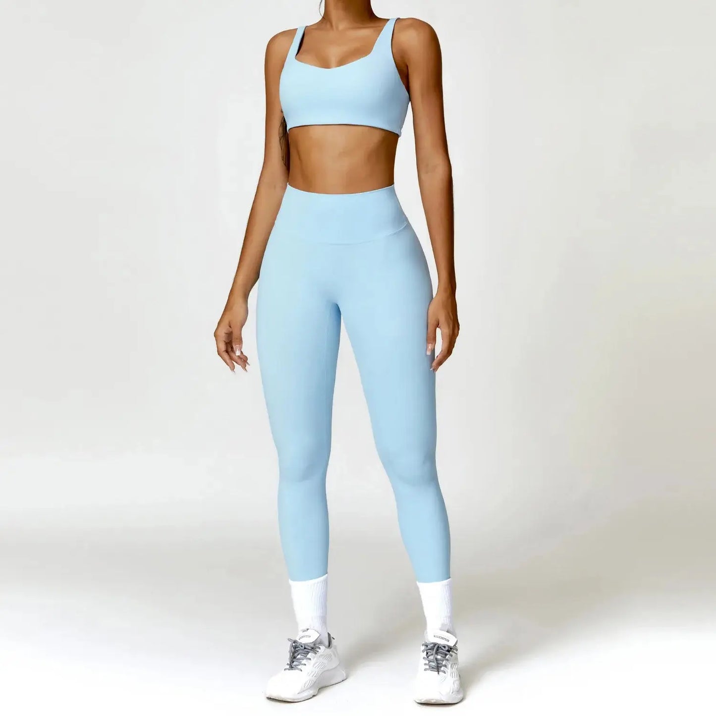 Yoga Set 2PCS Women Gym Long Sleeve Seamless Sportswear Workout Clothes Athletic Wear Legging Fitness Bra Crop Top Sports Suits dermacollagene.com