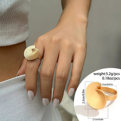 Irregular Chunky Big Geometric Gold Silver Color Rings for Women Men Personality Elastic Rope Connection Finger Rings dermacollagene.com