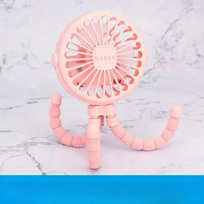 Baby Stroller Fan Hand Held Rechargeable USB Bladeless Small Folding Fans Mini Ventilator Silent Table Outdoor Cooler Neck Fan dermacollagene.com