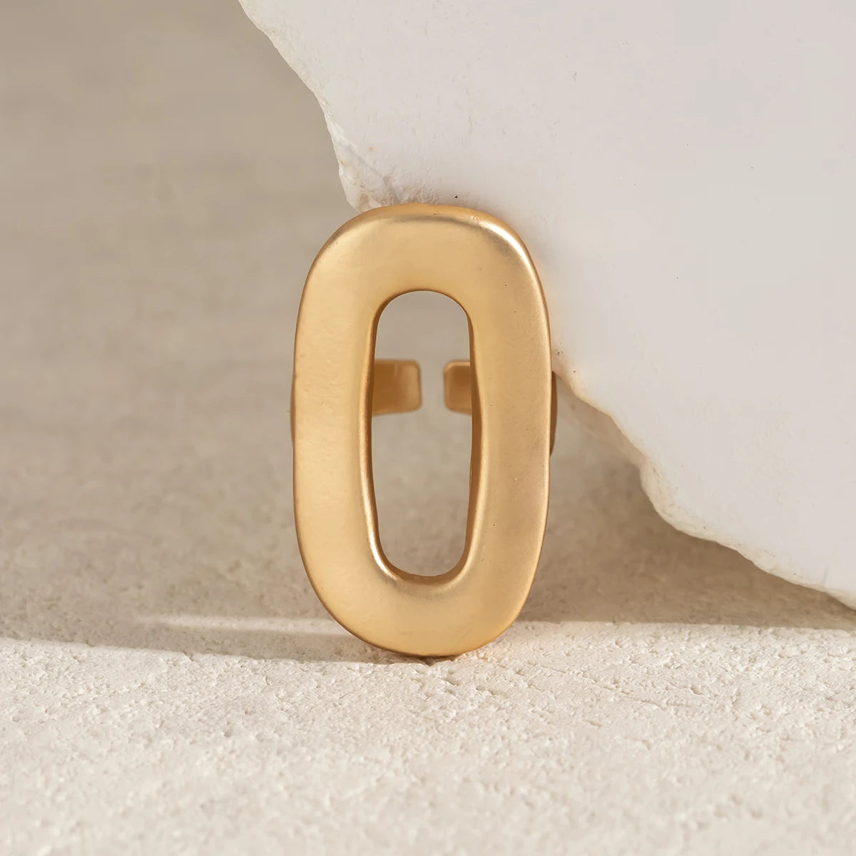 Exaggerated Big Hollow Out Geometric Oval Rings for Women Creative Adjustable Finger Matte Rings Fashion Statement Jewelry Girls dermacollagene.com