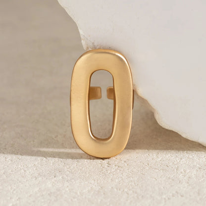Exaggerated Big Hollow Out Geometric Oval Rings for Women Creative Adjustable Finger Matte Rings Fashion Statement Jewelry Girls dermacollagene.com