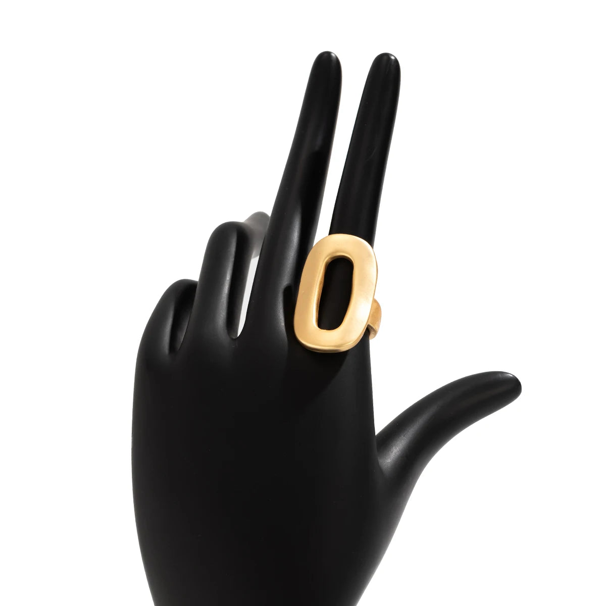 Exaggerated Big Hollow Out Geometric Oval Rings for Women Creative Adjustable Finger Matte Rings Fashion Statement Jewelry Girls dermacollagene.com