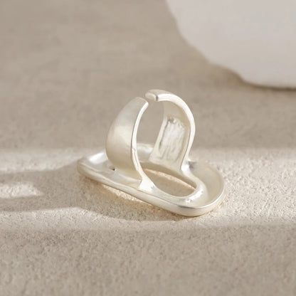 Exaggerated Big Hollow Out Geometric Oval Rings for Women Creative Adjustable Finger Matte Rings Fashion Statement Jewelry Girls dermacollagene.com