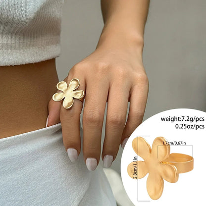 Irregular Chunky Big Geometric Gold Silver Color Rings for Women Men Personality Elastic Rope Connection Finger Rings dermacollagene.com