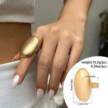 Irregular Chunky Big Geometric Gold Silver Color Rings for Women Men Personality Elastic Rope Connection Finger Rings dermacollagene.com