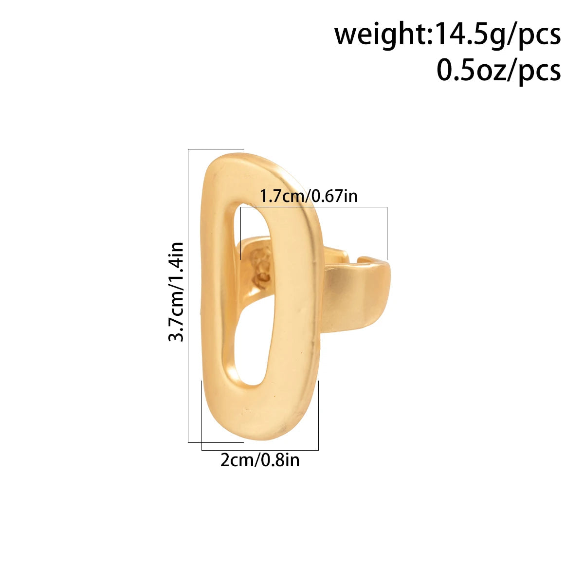 Exaggerated Big Hollow Out Geometric Oval Rings for Women Creative Adjustable Finger Matte Rings Fashion Statement Jewelry Girls dermacollagene.com