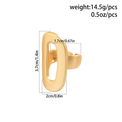 Exaggerated Big Hollow Out Geometric Oval Rings for Women Creative Adjustable Finger Matte Rings Fashion Statement Jewelry Girls dermacollagene.com