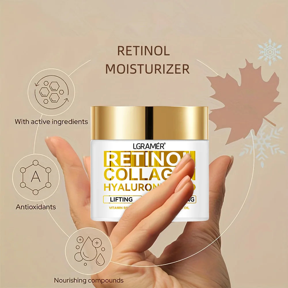Retinol Face Cream Moisturizing Wrinkle Remover Collagen Hyaluronic Acid Creams Skin Care Cosmetic for Women&Men dermacollagene.com