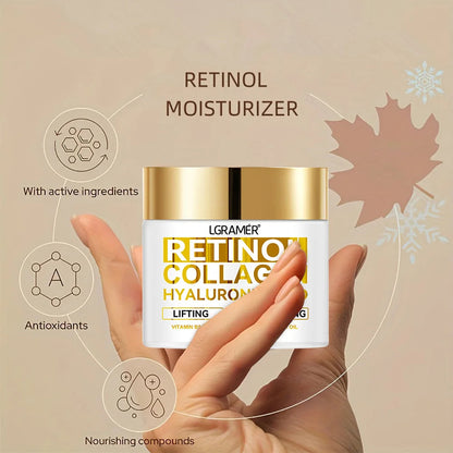 Retinol Face Cream Moisturizing Wrinkle Remover Collagen Hyaluronic Acid Creams Skin Care Cosmetic for Women&Men dermacollagene.com