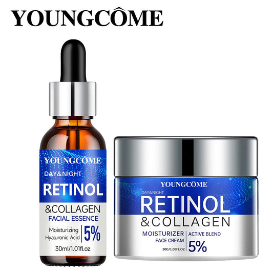 Retinol Cream Serum Combo Set Locks In Moisture Repairs Skin Smoothes Wrinkles Increases Elasticity For Younger Healthier Skin dermacollagene.com