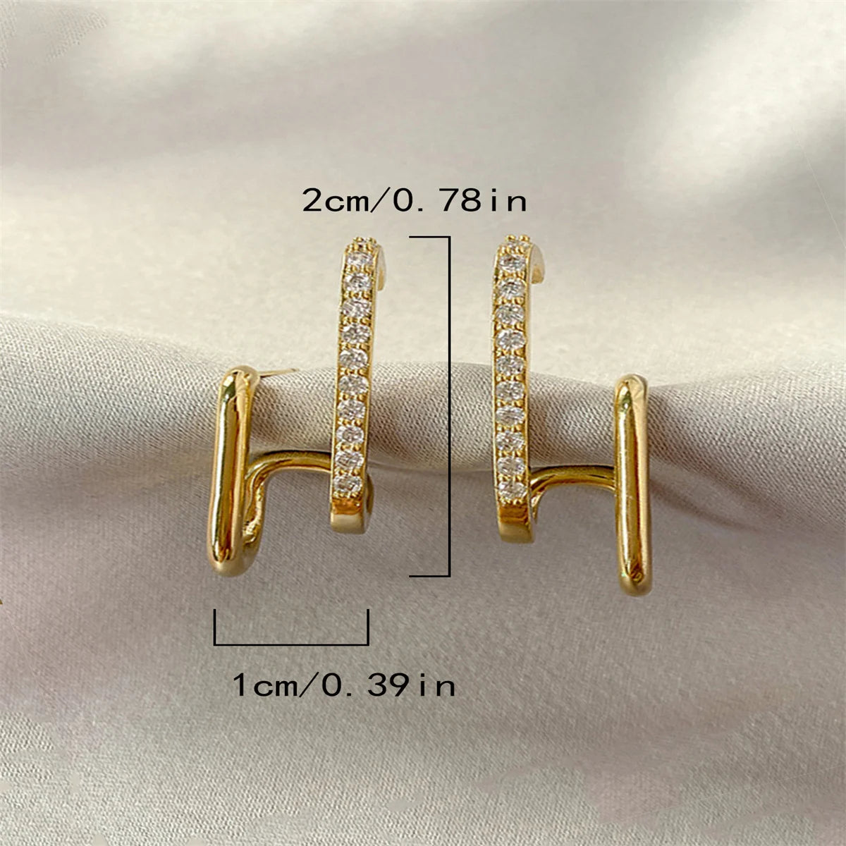 New Design Irregular U-shaped Gold Color Earrings for Women Korean Luxury Crystal Earring Girl Wedding Party Jewelry Accessories dermacollagene.com