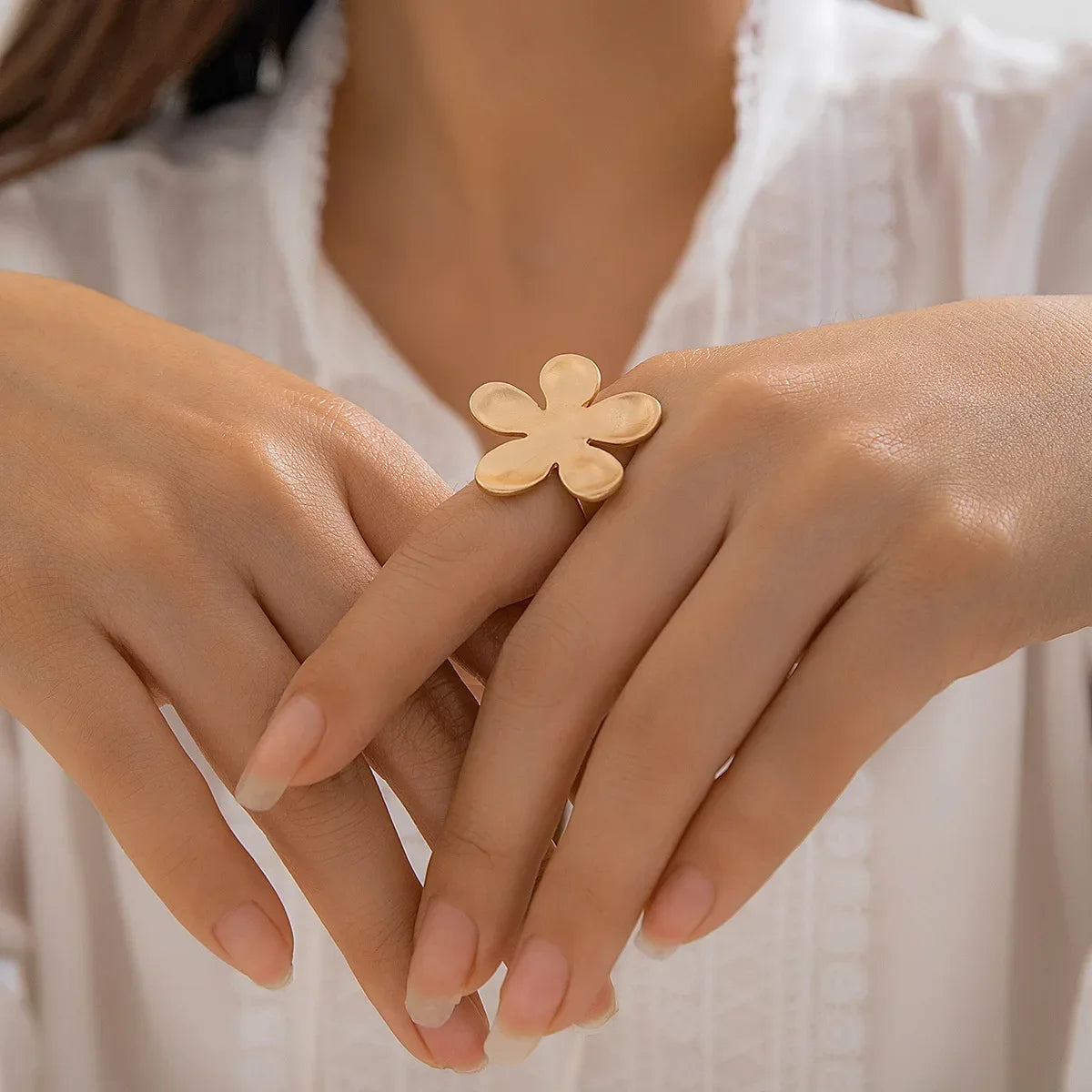 Irregular Chunky Big Geometric Gold Silver Color Rings for Women Men Personality Elastic Rope Connection Finger Rings dermacollagene.com