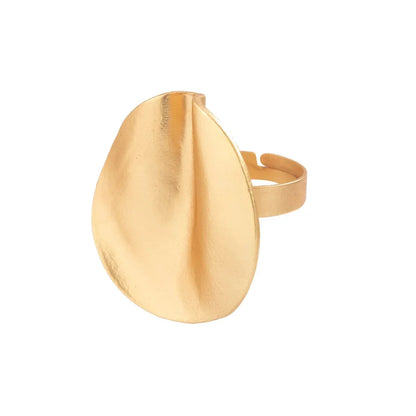 Irregular Chunky Big Geometric Gold Silver Color Rings for Women Men Personality Elastic Rope Connection Finger Rings dermacollagene.com