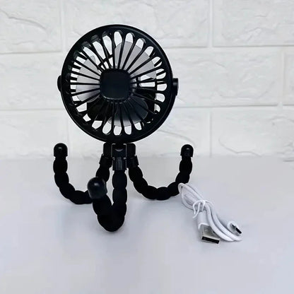 Baby Stroller Fan Hand Held Rechargeable USB Bladeless Small Folding Fans Mini Ventilator Silent Table Outdoor Cooler Neck Fan dermacollagene.com