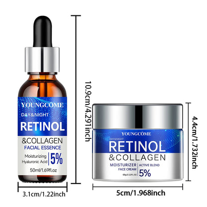 Retinol Cream Serum Combo Set Locks In Moisture Repairs Skin Smoothes Wrinkles Increases Elasticity For Younger Healthier Skin dermacollagene.com