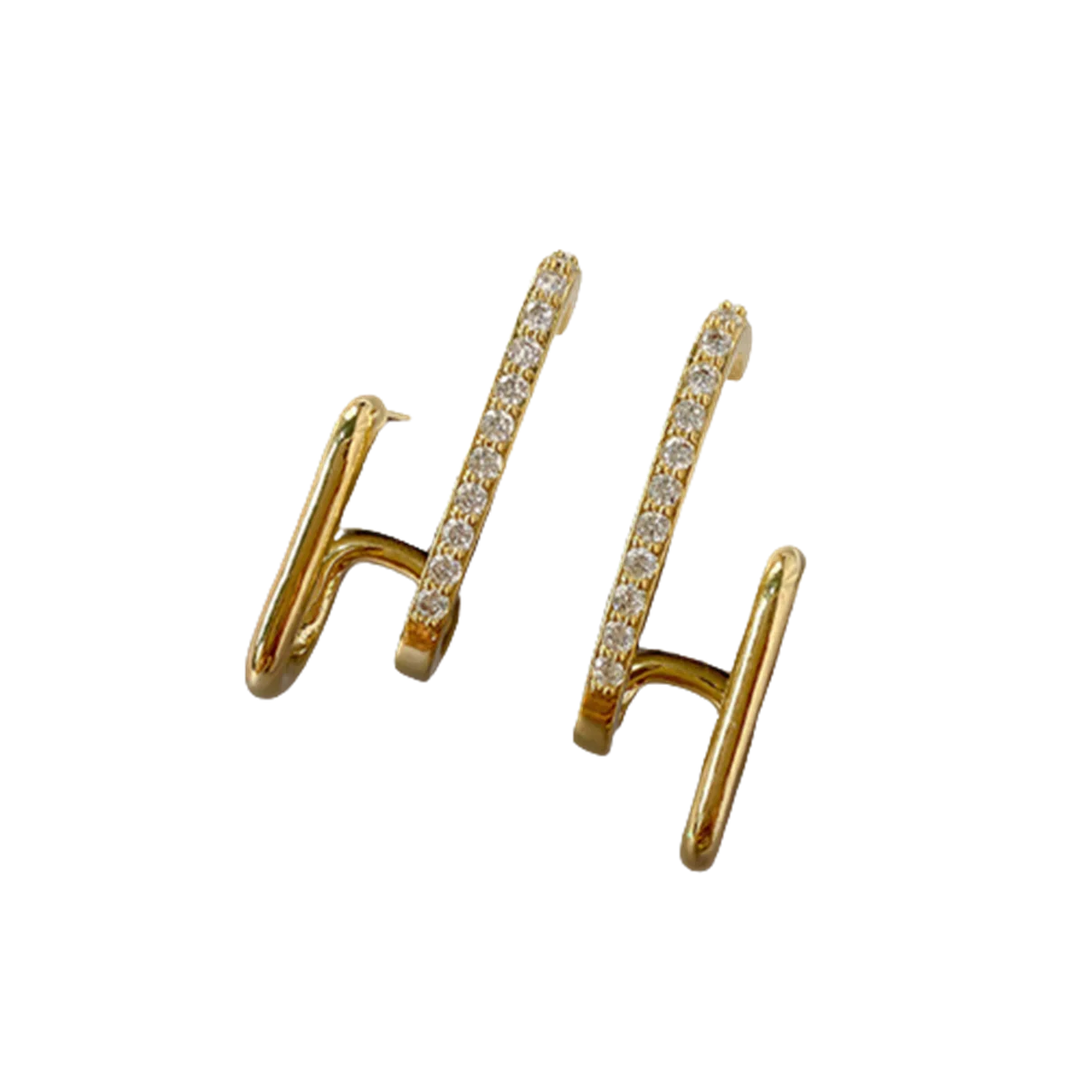 New Design Irregular U-shaped Gold Color Earrings for Women Korean Luxury Crystal Earring Girl Wedding Party Jewelry Accessories dermacollagene.com