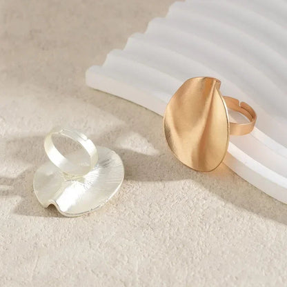 Irregular Chunky Big Geometric Gold Silver Color Rings for Women Men Personality Elastic Rope Connection Finger Rings dermacollagene.com
