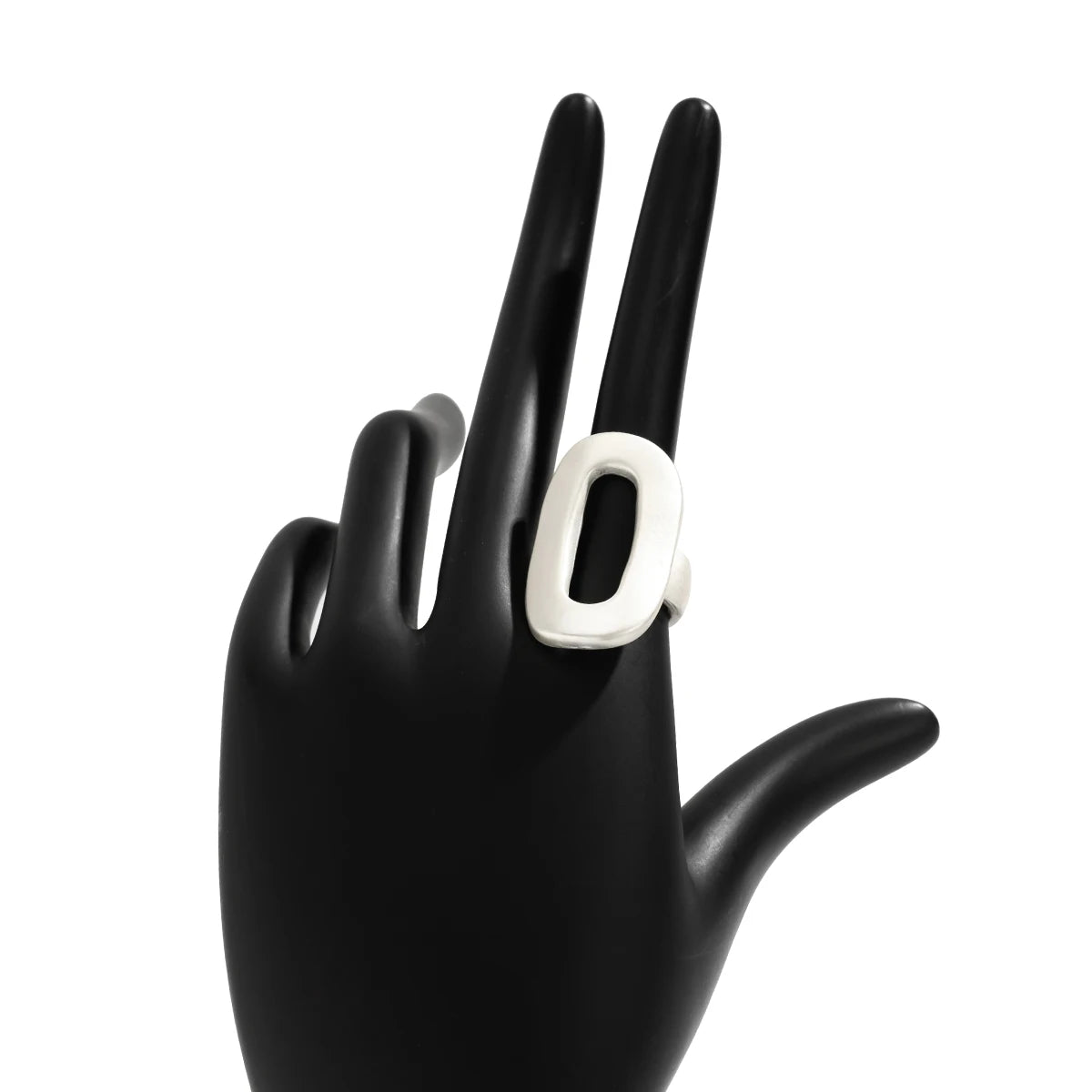 Exaggerated Big Hollow Out Geometric Oval Rings for Women Creative Adjustable Finger Matte Rings Fashion Statement Jewelry Girls dermacollagene.com