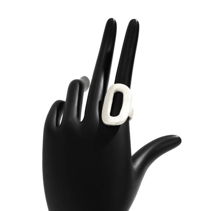 Exaggerated Big Hollow Out Geometric Oval Rings for Women Creative Adjustable Finger Matte Rings Fashion Statement Jewelry Girls dermacollagene.com