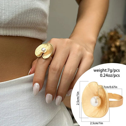 Irregular Chunky Big Geometric Gold Silver Color Rings for Women Men Personality Elastic Rope Connection Finger Rings dermacollagene.com